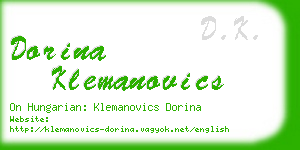 dorina klemanovics business card